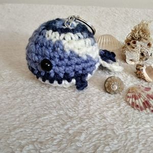 Amigurumi Crochet Little Whale. Keychain. Charm
